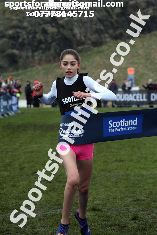 Inter District girls under-13s, 2018 Simplyhealth Great Edinburgh International XCountry. Photo: David T. Hewitson/Sports for All Pics